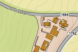 Kartbilde fra WMS-tjeneste av avviket