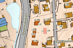 Kartbilde fra WMS-tjeneste av avviket