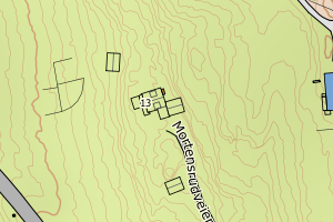 Kartbilde fra WMS-tjeneste av avviket