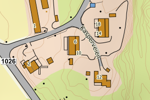 Kartbilde fra WMS-tjeneste av avviket