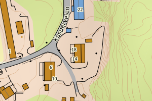 Kartbilde fra WMS-tjeneste av avviket