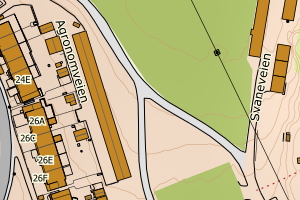 Kartbilde fra WMS-tjeneste av avviket