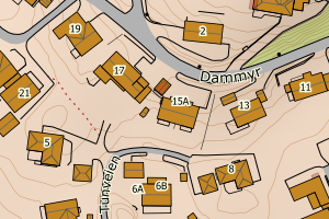 Kartbilde fra WMS-tjeneste av avviket