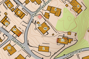 Kartbilde fra WMS-tjeneste av avviket