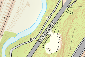 Kartbilde fra WMS-tjeneste av avviket
