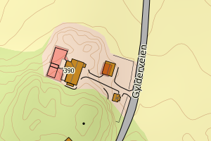 Kartbilde fra WMS-tjeneste av avviket