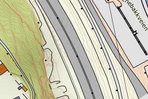 Kartbilde fra WMS-tjeneste av avviket