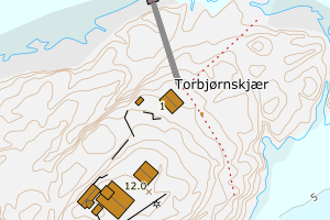 Kartbilde fra WMS-tjeneste av avviket