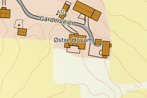 Kartbilde fra WMS-tjeneste av avviket