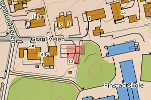Kartbilde fra WMS-tjeneste av avviket