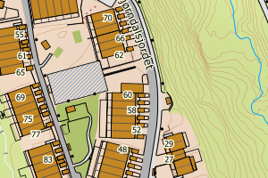 Kartbilde fra WMS-tjeneste av avviket