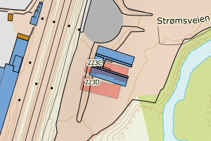 Kartbilde fra WMS-tjeneste av avviket