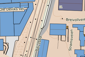 Kartbilde fra WMS-tjeneste av avviket