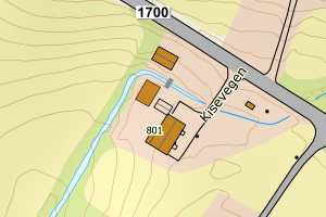 Kartbilde fra WMS-tjeneste av avviket