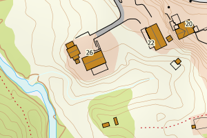 Kartbilde fra WMS-tjeneste av avviket