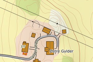 Kartbilde fra WMS-tjeneste av avviket