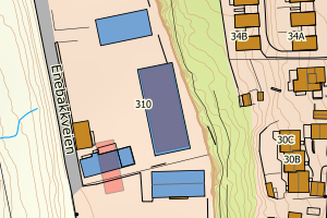 Kartbilde fra WMS-tjeneste av avviket