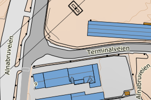 Kartbilde fra WMS-tjeneste av avviket