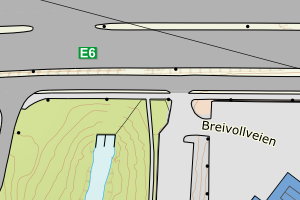 Kartbilde fra WMS-tjeneste av avviket