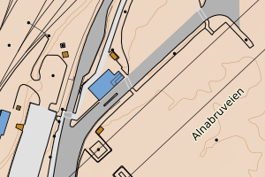 Kartbilde fra WMS-tjeneste av avviket