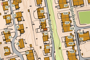 Kartbilde fra WMS-tjeneste av avviket