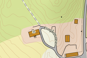 Kartbilde fra WMS-tjeneste av avviket