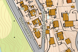 Kartbilde fra WMS-tjeneste av avviket