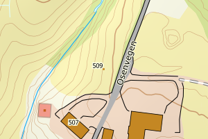 Kartbilde fra WMS-tjeneste av avviket