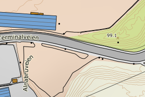 Kartbilde fra WMS-tjeneste av avviket