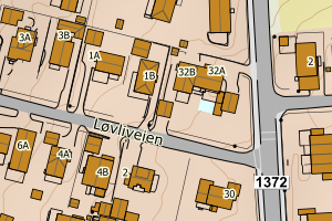 Kartbilde fra WMS-tjeneste av avviket