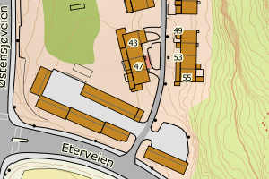 Kartbilde fra WMS-tjeneste av avviket