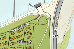 Kartbilde fra WMS-tjeneste av avviket