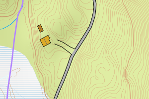 Kartbilde fra WMS-tjeneste av avviket