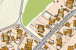 Kartbilde fra WMS-tjeneste av avviket