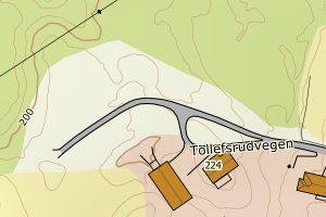 Kartbilde fra WMS-tjeneste av avviket