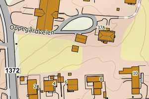 Kartbilde fra WMS-tjeneste av avviket