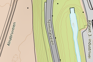 Kartbilde fra WMS-tjeneste av avviket