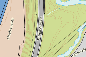 Kartbilde fra WMS-tjeneste av avviket