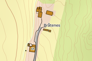 Kartbilde fra WMS-tjeneste av avviket