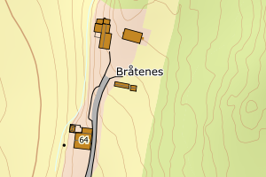 Kartbilde fra WMS-tjeneste av avviket