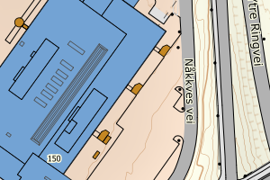Kartbilde fra WMS-tjeneste av avviket