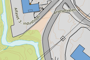 Kartbilde fra WMS-tjeneste av avviket