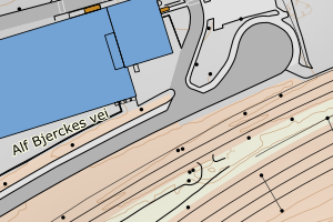 Kartbilde fra WMS-tjeneste av avviket