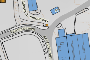 Kartbilde fra WMS-tjeneste av avviket