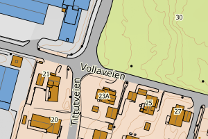 Kartbilde fra WMS-tjeneste av avviket