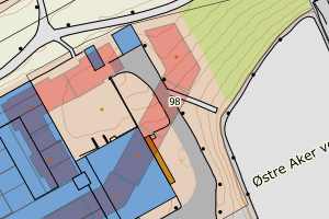 Kartbilde fra WMS-tjeneste av avviket