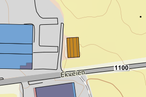 Kartbilde fra WMS-tjeneste av avviket