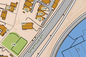 Kartbilde fra WMS-tjeneste av avviket