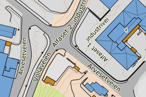 Kartbilde fra WMS-tjeneste av avviket