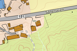 Kartbilde fra WMS-tjeneste av avviket